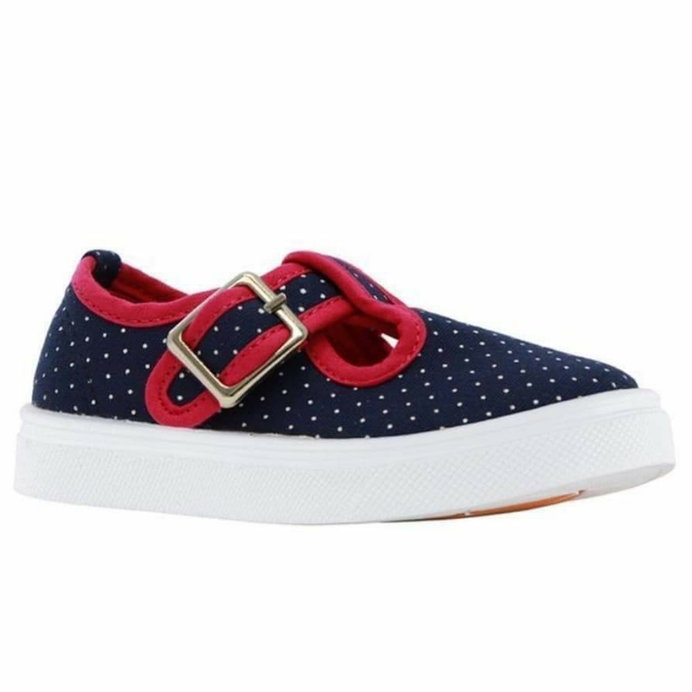 Navy & Pink Dot Olivia Sneakers